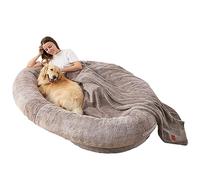 Cama para perros humanos para adultos, cama gigante lavable esponjosa con manta, cama grande y cómoda para perros, perfecta para relajarse y siestas acogedoras