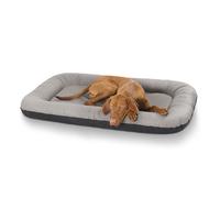 Cama para perros Knuffelwuff Jerry de cuero sintético talla grande XXXL, 140 x 105 cm, gris