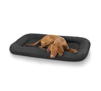 Cama para perros Knuffelwuff Jerry de cuero sintético XL, 92 x 75 cm, negra