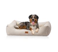 Cama para perros Knuffelwuff Olivia de pana cosida a mano S 70 x 50cm Beige