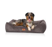 Cama para perros Knuffelwuff Olivia de pana cosida a mano S 70 x 50cm Gris parduzco