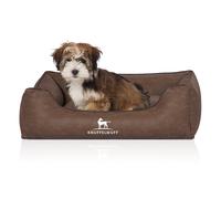 Cama para perros Knuffelwuff Scottsdale de cuero sintético Marrón S 70 x 50cm