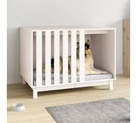 Cama para perros madera maciza de pino blanco 100x70x72 cm