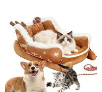 Cama para Perros Mediana - Interior de Forro Polar Suave Color Topo, Refugio para Mascotas, Zona de Descanso Suave, Forma de Borde ampliado Que favorece la relajación Tranquila |