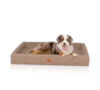 Cama para perros ortopédica Knuffelwuff Austin de cuero artificial S 70 x 50cm Camel
