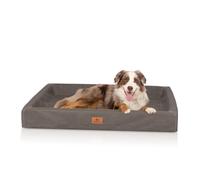Cama para perros ortopédica Knuffelwuff Austin de cuero artificial S 70 x 50cm Gris parduzco