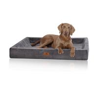 Cama para perros ortopédica Knuffelwuff Santiago de pana cosida a mano S 70 x 50cm Gris