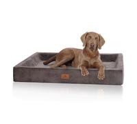 Cama para perros ortopédica Knuffelwuff Santiago de pana cosida a mano S 70 x 50cm Gris parduzco