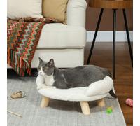 Cama para Perros Pawhut, Sofá para Mascotas, Diseño Elevado, Sofá para Perros, Sofá para Gatos, Silla para Perros con Patas de Madera