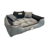 Cama para Perros y Gatos con Dos Cojines Impermeable color gris oscuro