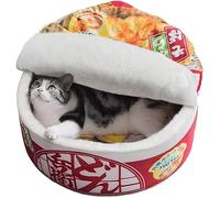 寵幸 Cama para perros y gatos de fideos ramen, mantiene el calor y súper suave, nido creativo para gatos de interior, cojín extraíble lavable para perros y gatos pequeños, medianos y grandes