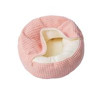 Cama pequeña y mediana para perros y gatos con manta fija, redonda, calmante, con capucha, acogedora cama para perros pequeños, cama suave para cachorros y gatos Gne880 (S)