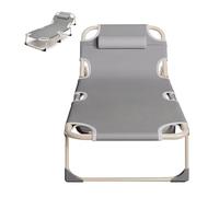 Cama Plegable Cama de Viaje for Adultos Cama de Camping Portátil Respaldo Ajustable Lettino da Campeggio Pieghevoli