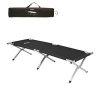 Cama Plegable Camping Aktive con Estructura de Aluminio, 190x64x42 Cm, Negro
