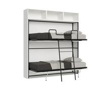 Cama plegable horizontal doble Kando con colchones en forma de L
