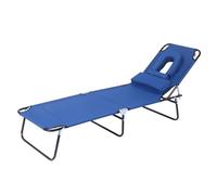 Cama plegable portátil con respaldo ajustable y cómodo reposacabezas, cama de siesta de tela Oxford de metal para el hogar, viajes, camping, capacidad de carga 120 kg