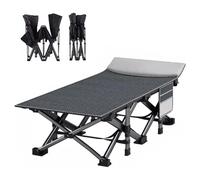Cama plegable portátil de tela Oxford con bolsillos laterales, cama de viaje ligera y duradera para camping, oficina o siesta en casa