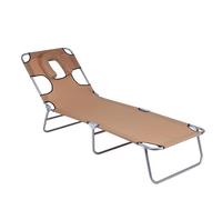 Cama plegable portátil para adultos, marco de hierro, lona al aire libre, cama de masaje de tres pliegues con cómoda correa para el cuello, cama plegable para tomar el sol, soporta 160 kg para el