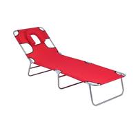 Cama plegable portátil para adultos, marco de hierro, lona al aire libre, cama de masaje de tres pliegues con cómoda correa para el cuello, cama plegable para tomar el sol, soporta 160 kg para el