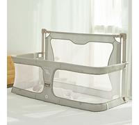 Cama portátil para bebé con malla transpirable, marco de aleación de aluminio resistente y funda lavable, fácil montaje para recién nacidos, bebés y niños pequeños