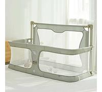 Cama portátil para bebé con malla transpirable, marco de aleación de aluminio resistente y funda lavable, fácil montaje para recién nacidos, bebés y niños pequeños