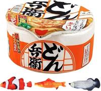 Cama Ramen para gatos, sofá para mascotas con forma de fideos instantáneos, acogedor y creativo nido de gato, casa multifuncional desmontable para gatos y perros pequeños, diseño de felpa súper suave