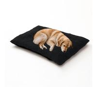 Cama rectangular para perro, cálida, lavable, ortopédica, cojín para mascotas, colchón de tamaño pequeño con parte inferior antideslizante (78 x 55 x 10 cm, negro)