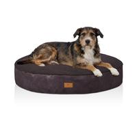 Cama redonda Bolster de Knuffelwuff con un material de peluche acogedor y laterales tipo gamuza Ø100cm Marrón