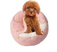 Cama redonda para gatos | Cueva cálida de felpa redonda con capucha, cama cálida para cachorros, para perros, gatos, conejos, animales pequeños, invierno, Navidad, dormitorio, sala de estar, balcón