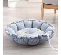 Cama redonda para mascotas con diseño de cordón, nido de terciopelo y pana, suave y acogedora cesta con cojines en forma de flor con diseño versátil de doble uso para cachorros, gatitos en interiores