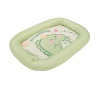 Cama Refrescante para Mascotas, Cama Ovalada para Perros y Gatos con Estampado de Dinosaurios y Alfombrilla Refrescante de Látex Seda Helada para Dormir Relajarse en I