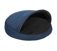 Cama relajante y esponjosa para perros, cueva de felpa extraíble y lavable para mascotas pequeñas y medianas, cálida y cómoda, nido de dormir para cachorros, no se pliega fácilmente (azul, grande)