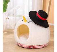 Cama semicerrada para gatos para gatitos de interior y perros pequeños, tienda de campaña cálida y cómoda con parte inferior antideslizante, almohada extraíble y lavable, adecuada para camas pequeñas