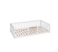 Cama sofá para perros grandes WonderWoof, elevada hecha de madera de haya - Blanco