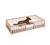 Cama sofá para perros grandes WonderWoof, elevada hecha de madera de haya - Nature