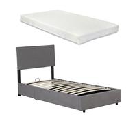 Cama tapizada juva con colchón 90x200cm - gris corium