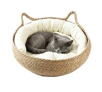 Cama Tejida Para Gatos Nidos Naturales Transpirables Portátiles Y Lavables | Cama Rascador para Gatos Para Dormir en el Interior del Hogar, Salón, Dormitorio, Escritorio, Mesa, Sofá o Junto al Lec