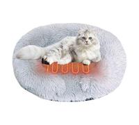 Cama térmica para perros | Cama térmica USB para mascotas, control de temperatura ajustable, cama térmica redonda para gatitos, cama eléctrica para gatos con 5 temporizadores, apagado automático