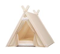 Cama tipi para interiores y exteriores con cojín para perros y gatos