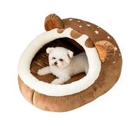 Cama tipo cueva para gatos, con capucha y cojín desmontable | Cama de invierno para perros de dibujos animados para interiores, hogar, hotel, dormitorio, sala de estar, balcón
