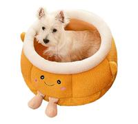 Cama Tipo Cueva para Gatos, con Forma de Naranja cálida, Suministros para Perros, Cama de Tienda de campaña para Gatos, para Interiores y Exteriores, Invierno, Coche, Camping, Escritorio