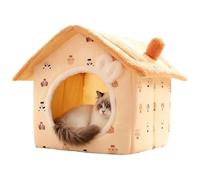 Cama tipo cueva para gatos, nido cerrado para mascotas, cálido refugio felino, diseño de felpa suave con base antideslizante, cómodo lugar de descanso para mascotas, para interiores, hogar, dormitorio