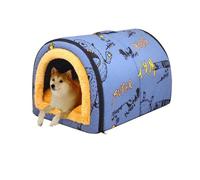 Cama tipo cueva para perros, iglú, cama plegable 2 en 1 para perros con almohada de cojín extraíble, tienda de campaña cálida para gatos, alivio de la ansiedad, cama portátil para gatos, cachorros,