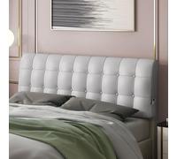 Cama Tipo Diván Con Cojín Grande De Respaldo En Cuña Montado En La Pared | Almohada De Cabecera Con Soporte Lumbar, Cojín De Lectura De Cuero Sintético, Rulo Decorativo,Gray1,Paste 79"/King