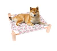 Cama tipo hamaca para perros,Cama elevada para perros - Cuna suspendida para mascotas de madera estilo hamaca,Estera transpirable para gatos, cama plegable para perros, muebles para mascotas para gato