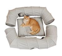 Cama tipo para gatos, rectangular con 4 maneras, cueva de juguete para gatitos de temporada, sala de estar, dormitorio, balcón, apartamento, hogar