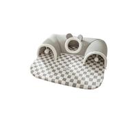 Cama tipo túnel de forro polar lavable para gatos, cómoda zona de sueño y área de actividad para animales de interior, funda extraíble, estable y cómoda cueva para gatos