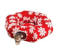 Cama tipo túnel de Navidad para gatos, suave y cálido, cama de dona de felpa para gatos, para gatitos, gatos, interior, sala de estar, balcón, dormitorio, hogar, invierno, dormir, ejercicio