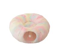 Cama tipo túnel para gatos de interior, túnel de cueva multifuncional con cojín extraíble, juguete de túnel plegable para descansar y jugar de felpa suave para el hogar
