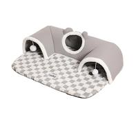 Cama tipo túnel para gatos - Túnel de cama para gatos de agujeros, juguetes interactivos para mascotas para animales pequeños, enriquecimiento de cachorros, aburrimiento, dormitorio, sala de